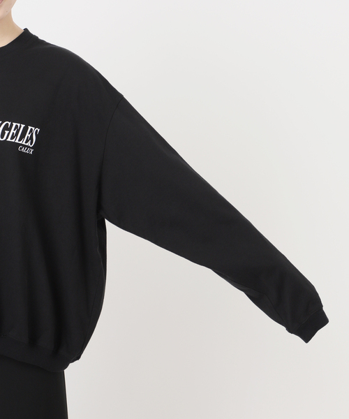 CALUX(キャラクス)の「【CALUX/キャラクス】RIB LOGO ロングスリーブ Tシャツ(Tシャツ/カットソー・レディース・チャコールグレー/ブラック・FREE)」の14枚目の写真