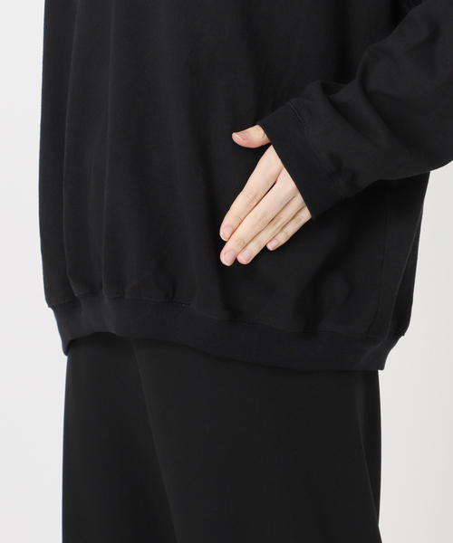 CALUX(キャラクス)の「【CALUX/キャラクス】RIB LOGO ロングスリーブ Tシャツ(Tシャツ/カットソー・レディース・チャコールグレー/ブラック・FREE)」の15枚目の写真