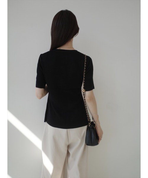 amel(エイメル)の「ボタンギャザーハーフスリーブトップス / ブラック(Tシャツ/カットソー・レディース・ブラック・FREE)」の13枚目の写真