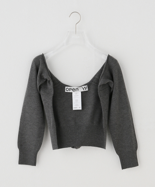 OPEN Yy(オープンワイワイ)の「Geek Office / ギークオフィス OPEN YY Knitted HOODIE SLEEVE LAYER(ニット/セーター・レディース・ブラック・FREE)」の1枚目の写真
