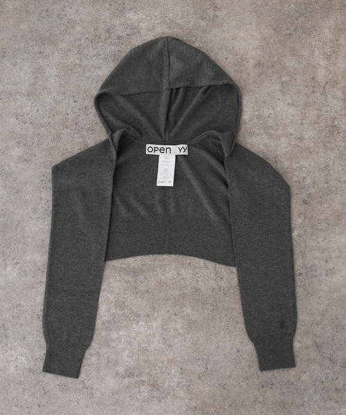 OPEN Yy(オープンワイワイ)の「Geek Office / ギークオフィス OPEN YY Knitted HOODIE SLEEVE LAYER(ニット/セーター・レディース・ブラック・FREE)」の8枚目の写真