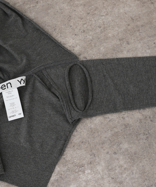 OPEN Yy(オープンワイワイ)の「Geek Office / ギークオフィス OPEN YY Knitted HOODIE SLEEVE LAYER(ニット/セーター・レディース・ブラック・FREE)」の9枚目の写真