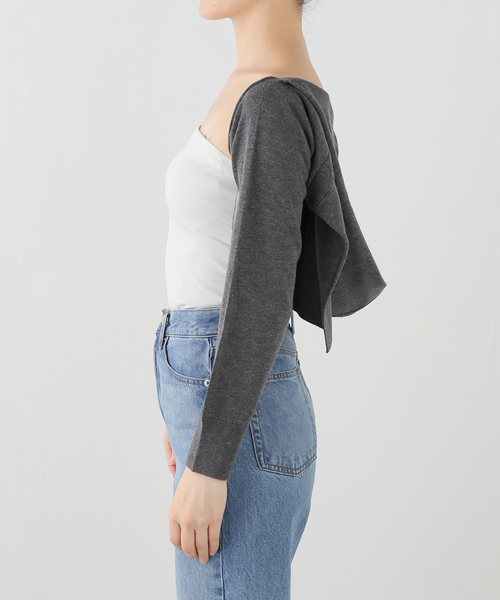 OPEN Yy(オープンワイワイ)の「Geek Office / ギークオフィス OPEN YY Knitted HOODIE SLEEVE LAYER(ニット/セーター・レディース・ブラック・FREE)」の11枚目の写真