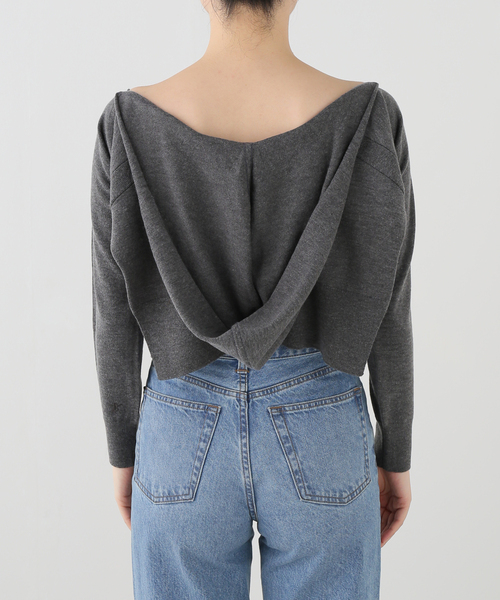 OPEN Yy(オープンワイワイ)の「Geek Office / ギークオフィス OPEN YY Knitted HOODIE SLEEVE LAYER(ニット/セーター・レディース・ブラック・FREE)」の12枚目の写真