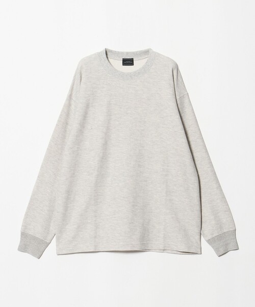 green label relaxing(グリーンレーベルリラクシング)の「ワッフル クルーネック 長袖 Tシャツ カットソー(Tシャツ/カットソー・メンズ・モカ/ブラック/ダークグリーン/グレー系・S/L/M/XL)」の12枚目の写真