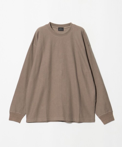 green label relaxing(グリーンレーベルリラクシング)の「ワッフル クルーネック 長袖 Tシャツ カットソー(Tシャツ/カットソー・メンズ・モカ/ブラック/ダークグリーン/グレー系・S/L/M/XL)」の19枚目の写真