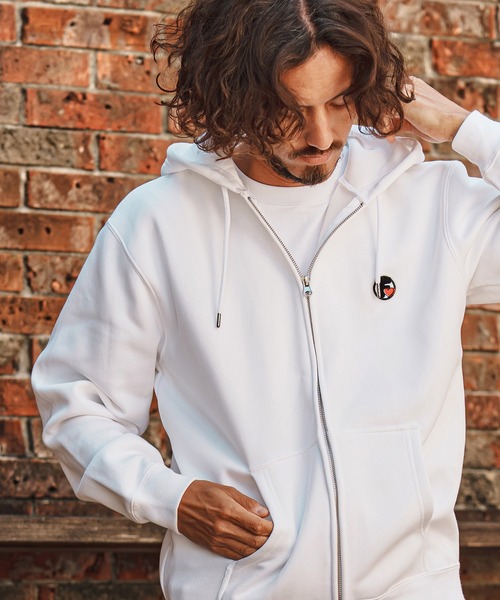felkod(フィルコッド)の「mpa4260- USA Cotton Barcode Patch Zip Hoodie フルジップパーカー(F26F250)(パーカー・メンズ・チャコール/ホワイト/ブラック・M/S/XL/L)」の1枚目の写真