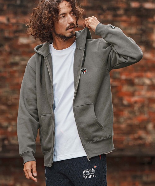 felkod(フィルコッド)の「mpa4260- USA Cotton Barcode Patch Zip Hoodie フルジップパーカー(F26F250)(パーカー・メンズ・チャコール/ホワイト/ブラック・M/S/XL/L)」の3枚目の写真