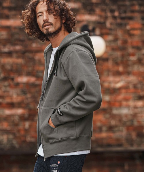 felkod(フィルコッド)の「mpa4260- USA Cotton Barcode Patch Zip Hoodie フルジップパーカー(F26F250)(パーカー・メンズ・チャコール/ホワイト/ブラック・M/S/XL/L)」の5枚目の写真