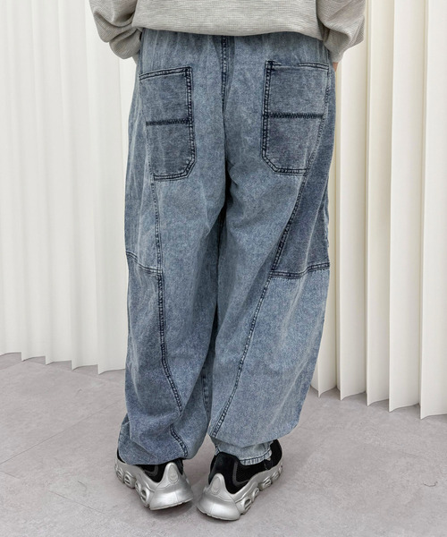 DOUBLE NAME(ダブルネーム)の「ケミカルスウェットボールパンツ(デニムパンツ・レディース・ブルー/ブラック系その他・FREE)」の4枚目の写真