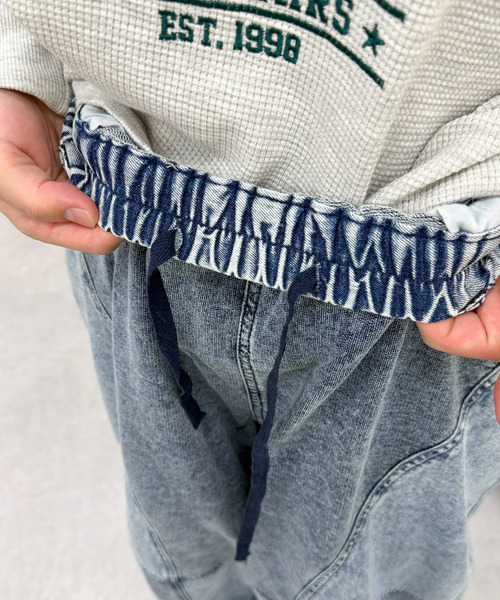 DOUBLE NAME(ダブルネーム)の「ケミカルスウェットボールパンツ(デニムパンツ・レディース・ブルー/ブラック系その他・FREE)」の5枚目の写真