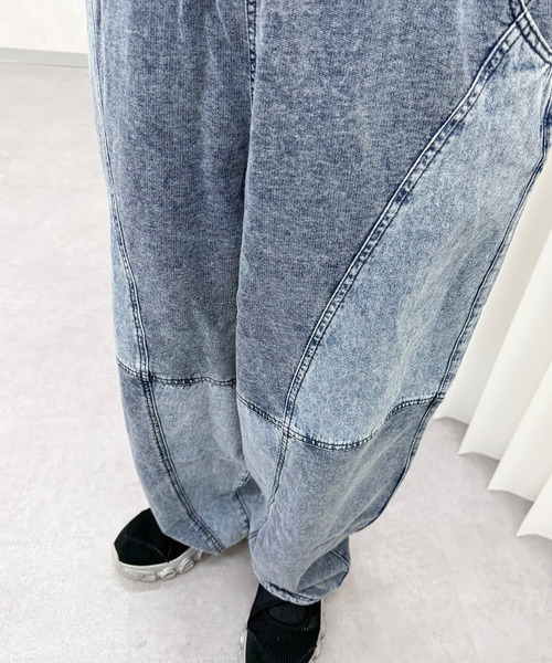DOUBLE NAME(ダブルネーム)の「ケミカルスウェットボールパンツ(デニムパンツ・レディース・ブルー/ブラック系その他・FREE)」の6枚目の写真