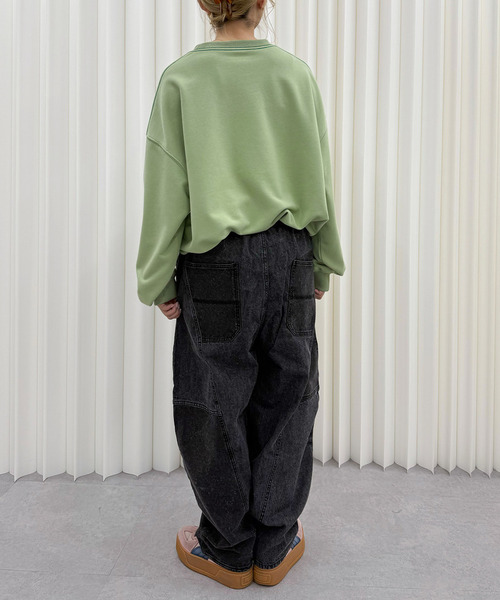 DOUBLE NAME(ダブルネーム)の「ケミカルスウェットボールパンツ(デニムパンツ・レディース・ブルー/ブラック系その他・FREE)」の9枚目の写真