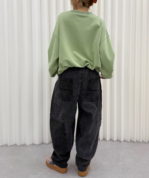 DOUBLE NAME(ダブルネーム)の「ケミカルスウェットボールパンツ(デニムパンツ・レディース・ブルー/ブラック系その他・FREE)」の10枚目の写真