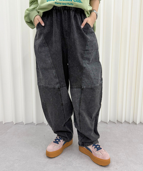 DOUBLE NAME(ダブルネーム)の「ケミカルスウェットボールパンツ(デニムパンツ・レディース・ブルー/ブラック系その他・FREE)」の12枚目の写真