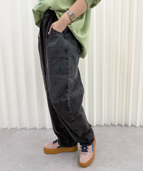 DOUBLE NAME(ダブルネーム)の「ケミカルスウェットボールパンツ(デニムパンツ・レディース・ブルー/ブラック系その他・FREE)」の13枚目の写真