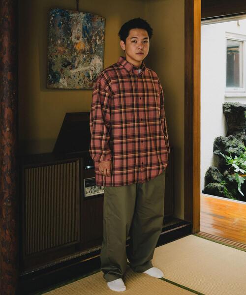 Wide Dad（ワイドダッド）の「Wide Dad　DAD HEAVY CHECK SHIRT（シャツ/ブラウス・メンズ・ピンク・1）」の2枚目の写真
