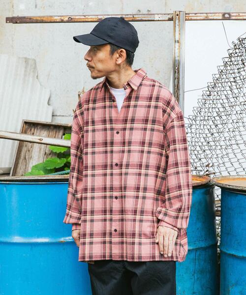 Wide Dad（ワイドダッド）の「Wide Dad　DAD HEAVY CHECK SHIRT（シャツ/ブラウス・メンズ・ピンク・1）」の19枚目の写真