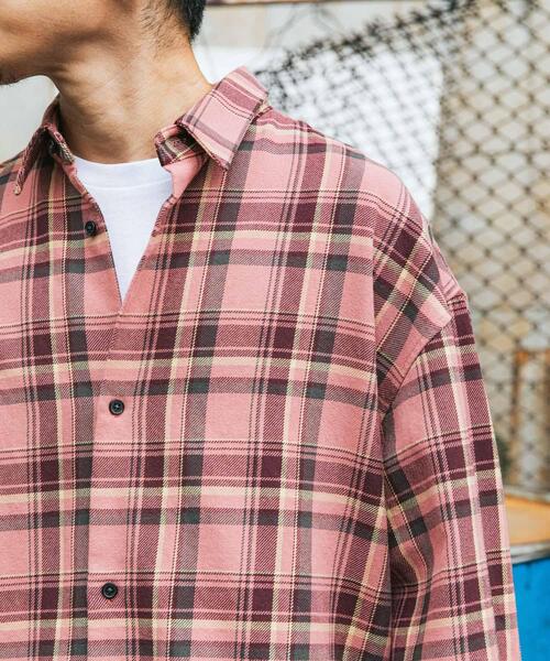 Wide Dad（ワイドダッド）の「Wide Dad　DAD HEAVY CHECK SHIRT（シャツ/ブラウス・メンズ・ピンク・1）」の20枚目の写真