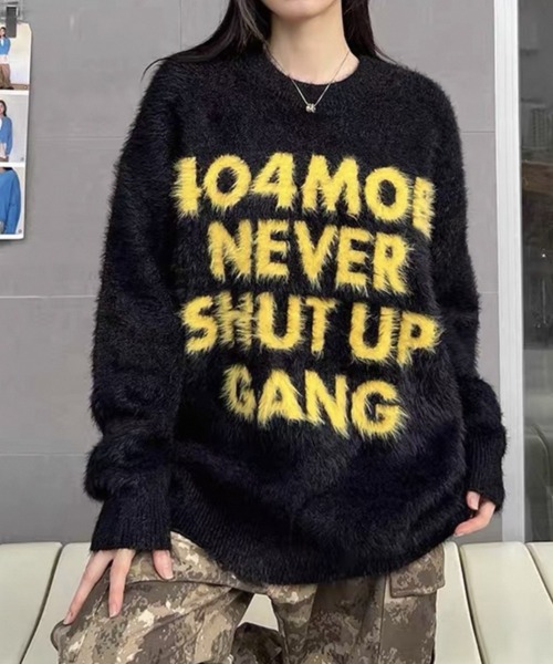 SHERU(シェル)の「スプレーグラフィックロゴシャギーニット オーバーサイズ(ニット/セーター・レディース・ホワイト/ブラック・M)」の13枚目の写真
