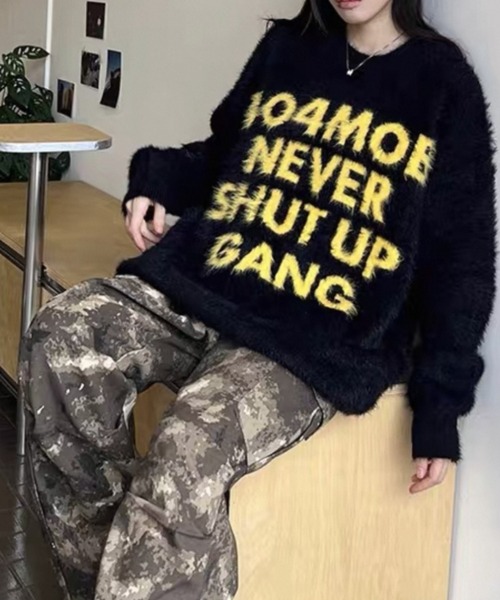SHERU(シェル)の「スプレーグラフィックロゴシャギーニット オーバーサイズ(ニット/セーター・レディース・ホワイト/ブラック・M)」の14枚目の写真