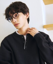 限定展開 フェイクレイヤード 配色 ヘンリーネック ニット