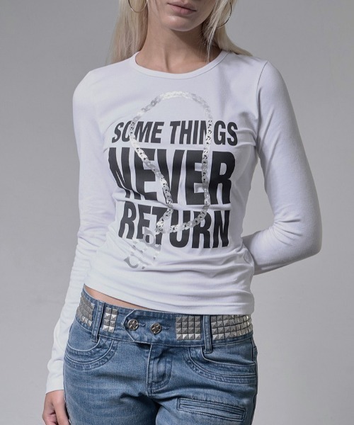 FANCY CLUB(ファンシークラブ)の「A'GEM/9 × .kom 『FANCY CLUB/ファンシークラブ』 KNUCKLE CHAIN LONG SLEEVE/ナックルチェーンロングスリーブカットソー(Tシャツ/カットソー・レディース・ホワイト/ブラック・FREE)」の8枚目の写真