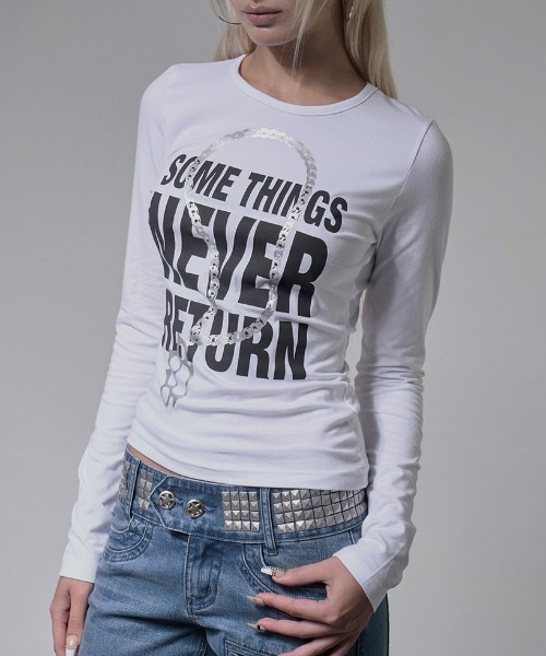 FANCY CLUB(ファンシークラブ)の「A'GEM/9 × .kom 『FANCY CLUB/ファンシークラブ』 KNUCKLE CHAIN LONG SLEEVE/ナックルチェーンロングスリーブカットソー(Tシャツ/カットソー・レディース・ホワイト/ブラック・FREE)」の9枚目の写真