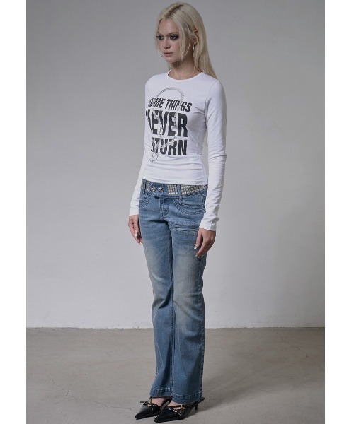 FANCY CLUB(ファンシークラブ)の「A'GEM/9 × .kom 『FANCY CLUB/ファンシークラブ』 KNUCKLE CHAIN LONG SLEEVE/ナックルチェーンロングスリーブカットソー(Tシャツ/カットソー・レディース・ホワイト/ブラック・FREE)」の12枚目の写真