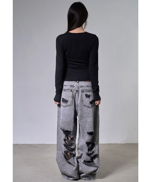 FANCY CLUB(ファンシークラブ)の「A'GEM/9 × .kom 『FANCY CLUB/ファンシークラブ』 KNUCKLE CHAIN LONG SLEEVE/ナックルチェーンロングスリーブカットソー(Tシャツ/カットソー・レディース・ホワイト/ブラック・FREE)」の7枚目の写真