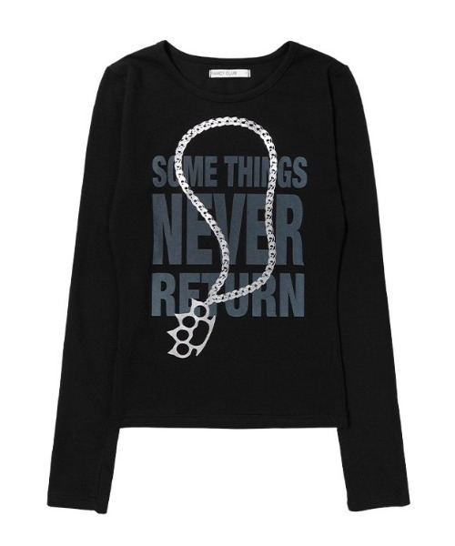 FANCY CLUB(ファンシークラブ)の「A'GEM/9 × .kom 『FANCY CLUB/ファンシークラブ』 KNUCKLE CHAIN LONG SLEEVE/ナックルチェーンロングスリーブカットソー(Tシャツ/カットソー・レディース・ホワイト/ブラック・FREE)」の14枚目の写真
