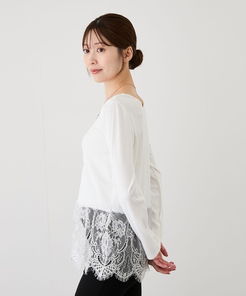 Jayro（ジャイロ）の「前後2WAYレースヘム長袖Tシャツ（Tシャツ/カットソー・レディース・グレー/ブラック・M）」の19枚目の写真
