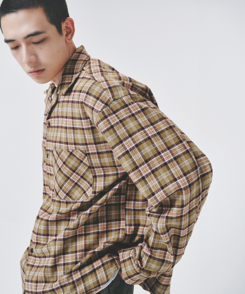 COLD BLANKET(コールドブランケット)の「ペカンプレイドチェック オープンカラーシャツジャケット(シャツ/ブラウス・レディース・その他・FREE)」の2枚目の写真