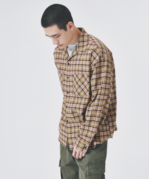 COLD BLANKET(コールドブランケット)の「ペカンプレイドチェック オープンカラーシャツジャケット(シャツ/ブラウス・レディース・その他・FREE)」の5枚目の写真