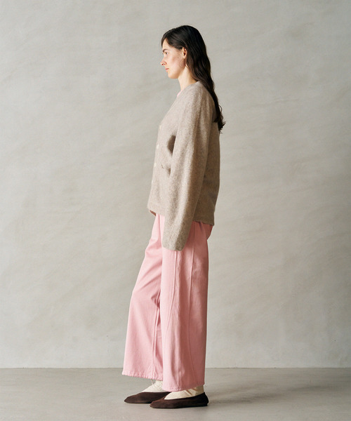 UNFIL(アンフィル)の「UNFIL アンフィル / stretch superkid mohair v-neck cardigan ストレッチスーパーキッドモヘアVネックカーディガン / WXFL-UW132(カーディガン/ボレロ・レディース・ピンク系その他/グレイッシュベージュ・1)」の4枚目の写真