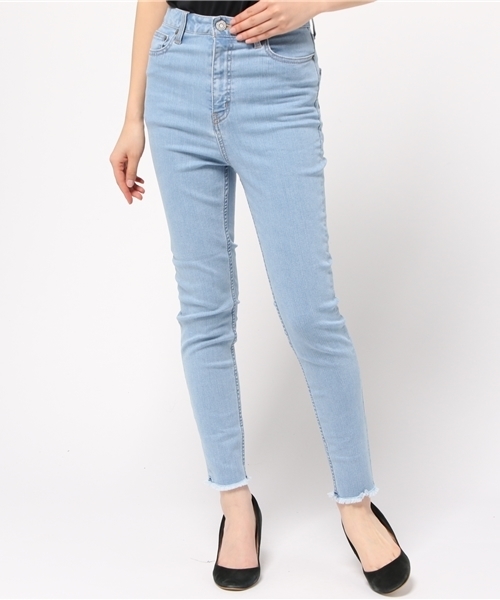 MOUSSY（マウジー）の「iSKO HW EMOTION fringe SKINNY2（デニムパンツ・レディース・ブルー/ライトブルー・27inch/26inch/23inch/24inch/25inch）」の8枚目の写真
