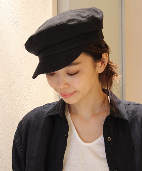Plage プラージュ の 追加 Plage Lnn Canvas マリンキャップ ブラック キャスケット Wear