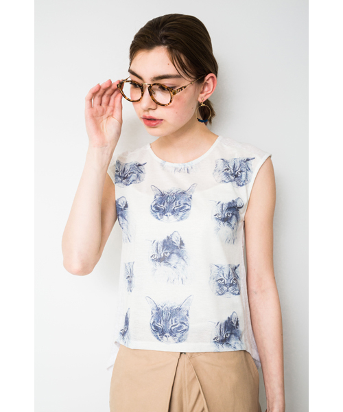 DOLLUPOOPS ドールアップウップス　デニム×シアーシャツ　新品タグ付き DOLLUPOOPS（ドールアップウップス）の「<doll up oops> ネコ