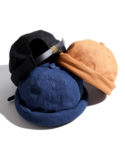 WEGO（ウィゴー）の「WEGO/ロールキャップ（キャップ・メンズ・キャメル/ダークインディゴブルー/ブラック・FREE）」の9枚目の写真