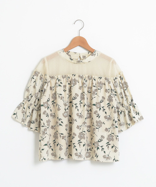MAJESTIC LEGON（マジェスティックレゴン）の「【WEB限定価格】チュール×フラワーブラウス（シャツ/ブラウス・レディース・グリーン/アイボリー/ブラック・MEDIUM/SMALL）」の12枚目の写真