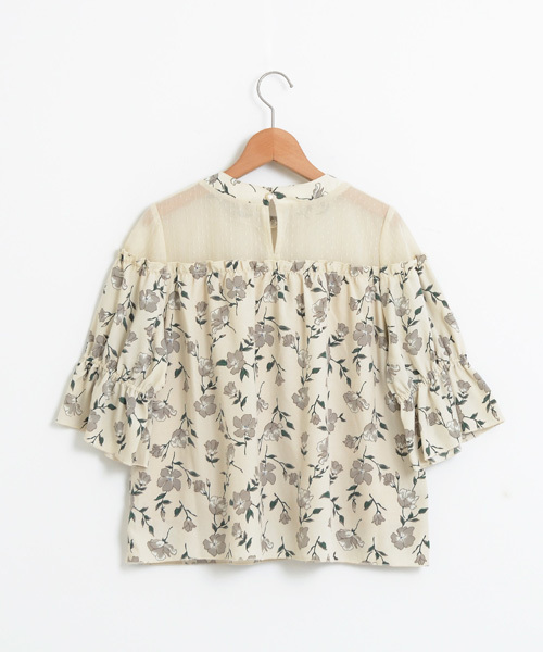 MAJESTIC LEGON（マジェスティックレゴン）の「【WEB限定価格】チュール×フラワーブラウス（シャツ/ブラウス・レディース・グリーン/アイボリー/ブラック・MEDIUM/SMALL）」の13枚目の写真