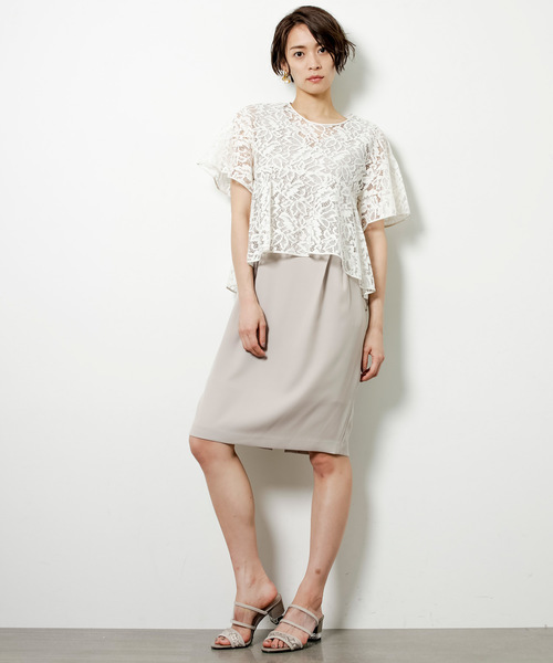STUDIOUS(ステュディオス)の「【STUDIOUS】 レース アンサンブルワンピース(ワンピース・レディース・ベージュ/カーキ/ブラック・38/36)」の2枚目の写真