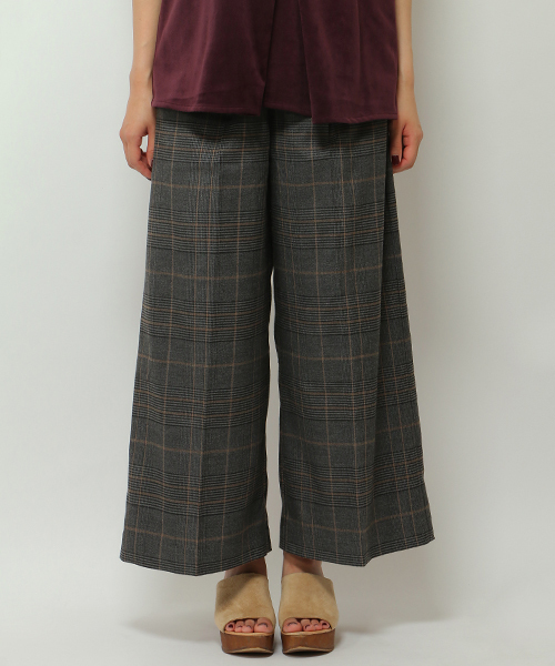 LBC（エルビーシー）の「チェックワイドパンツ                  （その他パンツ・レディース・チャコールグレー/ベージュ・MEDIUM/LARGE）」の2枚目の写真