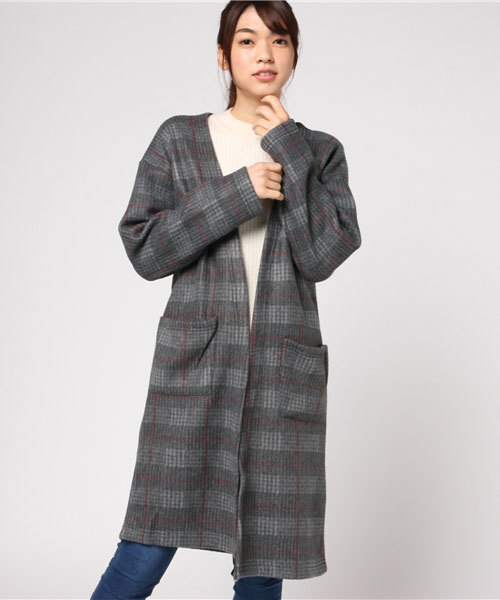 VENCEEXCHANGE（ヴァンスエクスチェンジ）の「ニットフリーストッパー                    （カーディガン/ボレロ・レディース・ライトブラウン/グレー/ネイビー/その他31・MEDIUM）」の14枚目の写真