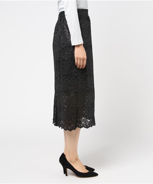 merlot plus（メルロープリュス）の「総レース花柄スカート2431（スカート・レディース・ブラック/ネイビー/ワイン・FREE）」の7枚目の写真