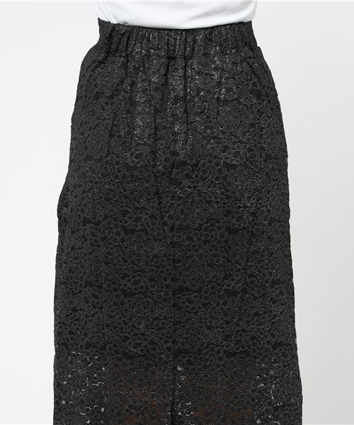 merlot plus（メルロープリュス）の「総レース花柄スカート2431（スカート・レディース・ブラック/ネイビー/ワイン・FREE）」の4枚目の写真