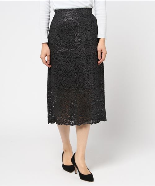 merlot plus（メルロープリュス）の「総レース花柄スカート2431（スカート・レディース・ブラック/ネイビー/ワイン・FREE）」の6枚目の写真