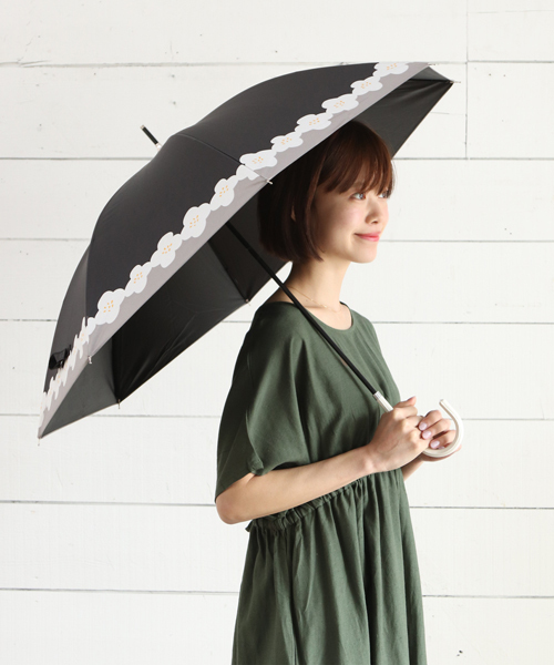 SESTO（セスト）の「紫外線カット率99.9％以上。PUコーティング加工の裾花柄日傘（長傘・レディース・ブラック/ネイビー・FREE）」の5枚目の写真