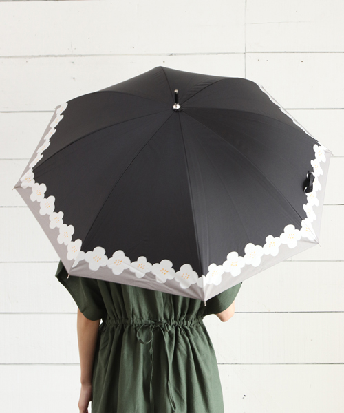 SESTO（セスト）の「紫外線カット率99.9％以上。PUコーティング加工の裾花柄日傘（長傘・レディース・ブラック/ネイビー・FREE）」の7枚目の写真
