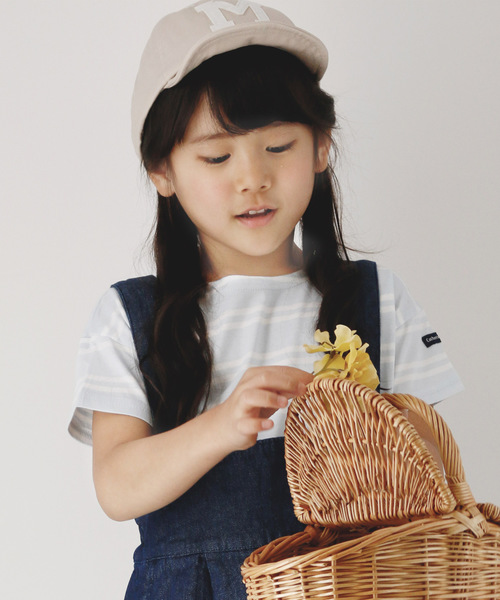 Catherine Cottage（キャサリンコテージ）の「オーガニックコットン ボーダーT（Tシャツ/カットソー・キッズ・ホワイト×ブラック/ホワイト×ブルー/ホワイト×ネイビー/ホワイト×レッド/ホワイト×パープル/ブラック/ネイビー/レッド/ライラック・140/FREE/100/120/90/110/130）」の3枚目の写真